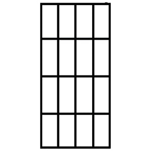 Parete doccia vetro temperato trasparente 80 x 195 cm acciaio inox nero 02_0003086