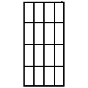 Parete doccia vetro temperato trasparente 100 x 195 cm acciaio inox nero 02_0003080