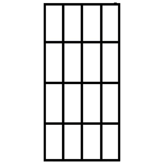 Parete doccia vetro temperato trasparente 118 x 190 cm acciaio inox nero 02_0003082