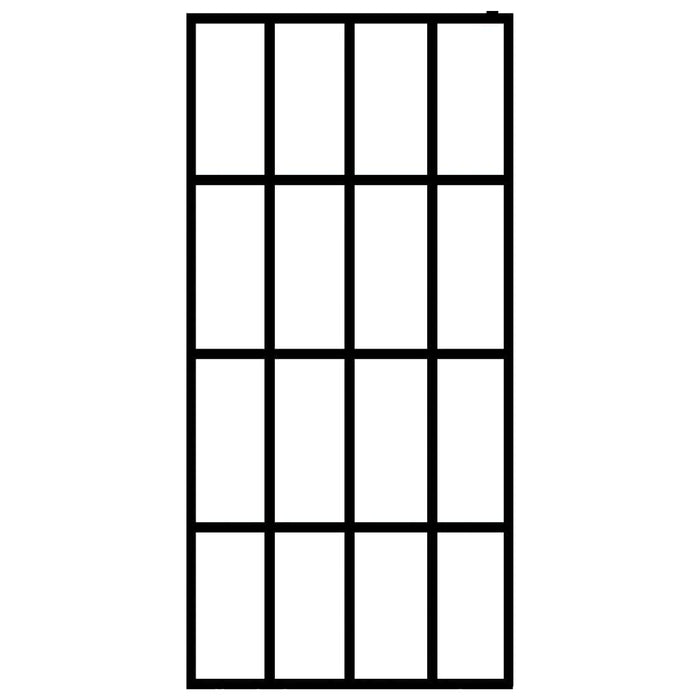 Parete doccia vetro temperato trasparente 118 x 190 cm acciaio inox nero 02_0003082