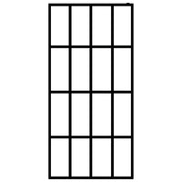 Parete doccia vetro temperato trasparente 140 x 195 cm acciaio inox nero 02_0003084