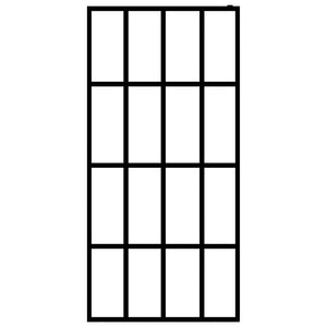 Parete doccia vetro temperato trasparente 140 x 195 cm acciaio inox nero 02_0003084