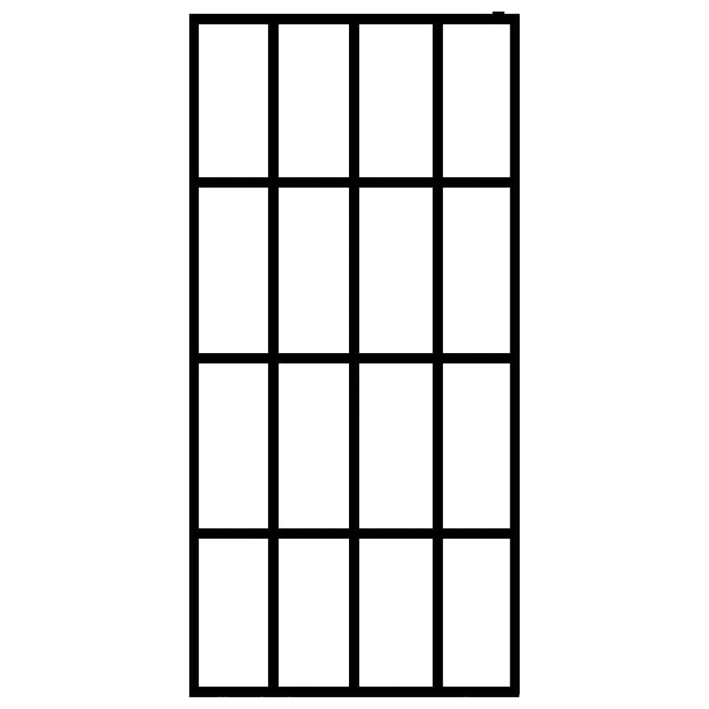 Parete doccia bagno in vetro temperato satinato 140 x 195 cm acciaio inox nero 02_0003074