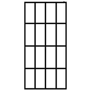 Parete doccia bagno in vetro temperato satinato 140 x 195 cm acciaio inox nero 02_0003074