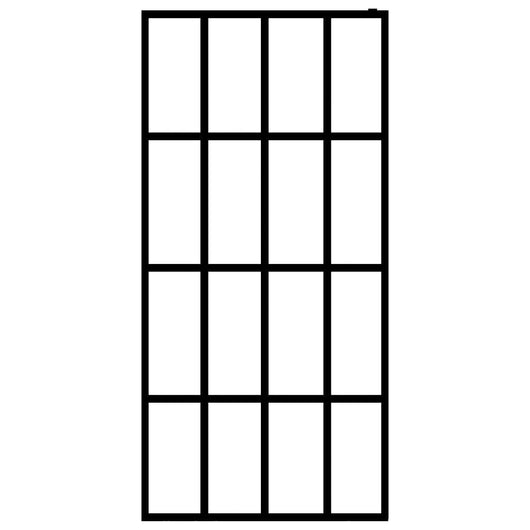 Parete doccia bagno in vetro temperato satinato 140 x 195 cm acciaio inox nero 02_0003074