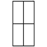 Parete doccia vetro temperato satinato 90 x 195 cm acciaio inox nero 02_0003079