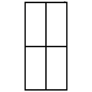 Parete doccia bagno in vetro temperato satinato 100 x 195 cm acciaio inox nero 02_0003071