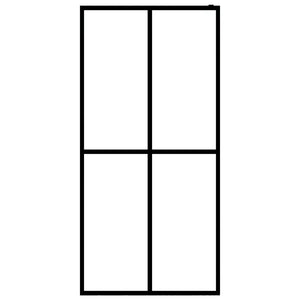 Parete doccia bagno in vetro temperato satinato 140 x 195 cm acciaio inox nero 02_0003075