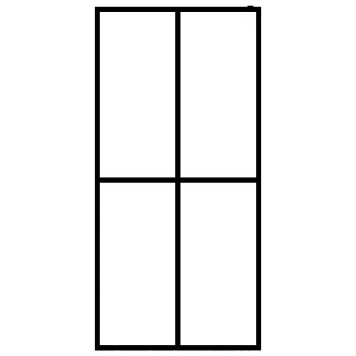 Parete doccia bagno in vetro temperato satinato 140 x 195 cm acciaio inox nero 02_0003075