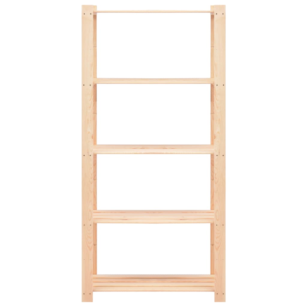 Scaffale a 5 Livelli 80x38x170 cm in Massello di Pino 250 kg cod mxl 53434