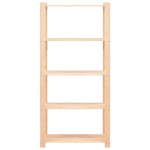 Scaffale a 5 Livelli 80x38x170 cm in Massello di Pino 250 kg cod mxl 53434