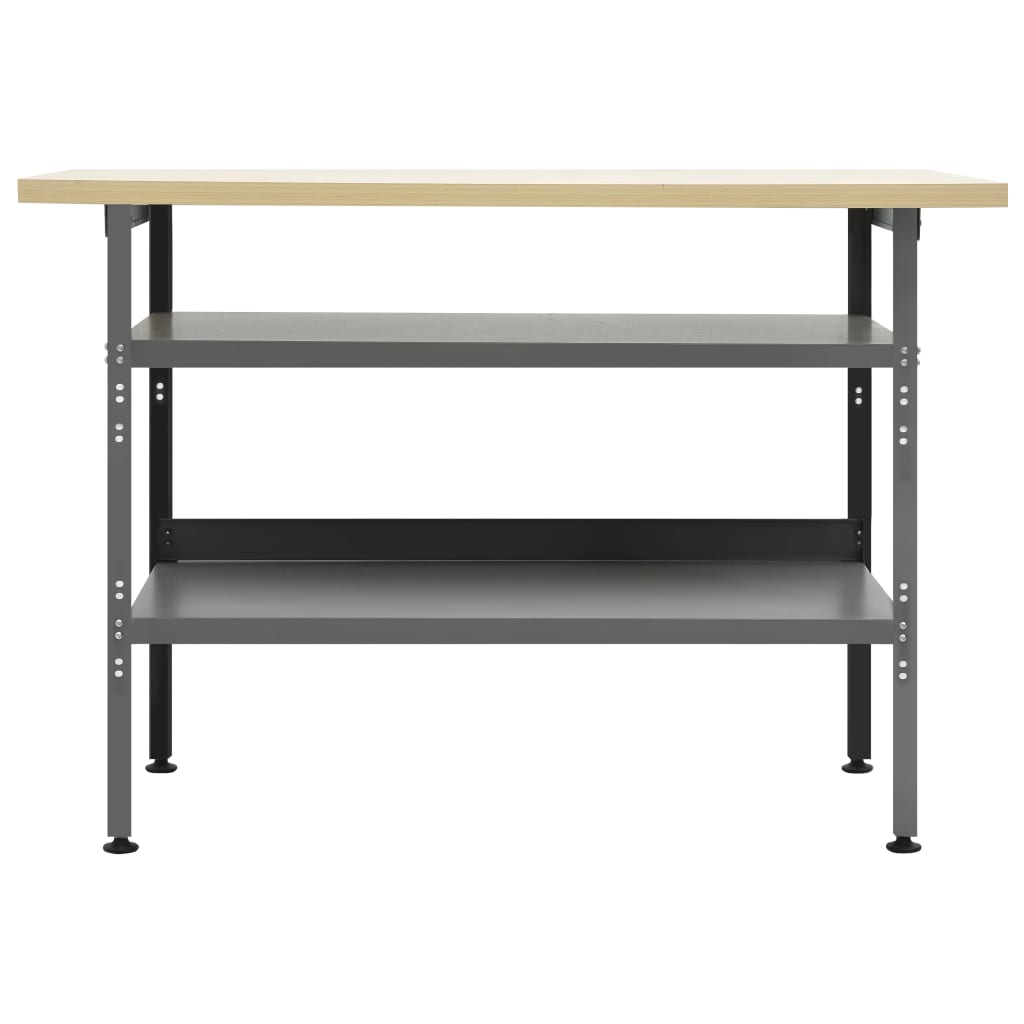 Banco da Lavoro Grigio 120x60x85 cm in Acciaio cod mxl 20269