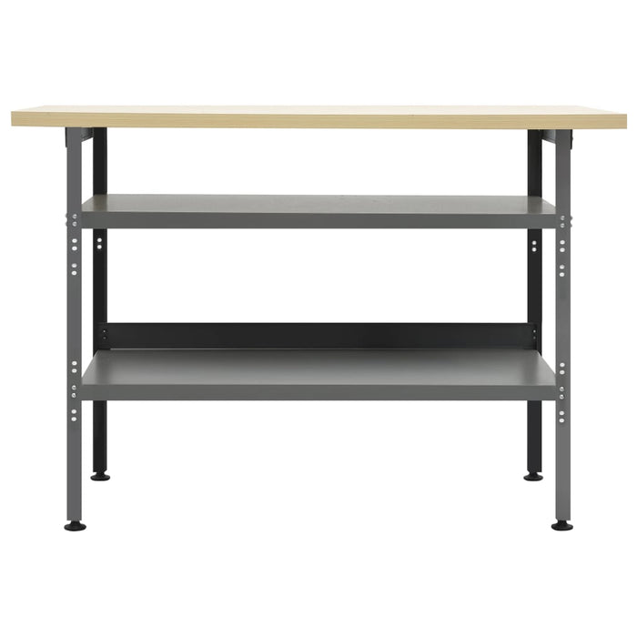 Banco da Lavoro Grigio 120x60x85 cm in Acciaio cod mxl 20269
