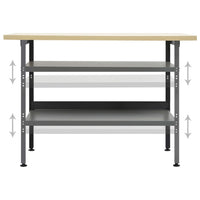 Banco da Lavoro Grigio 120x60x85 cm in Acciaio 145344