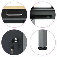 Banco da Lavoro Nero 160x60x85 cm in Acciaio cod mxl 53539