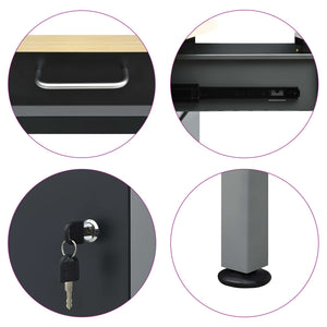 Banco da Lavoro Nero 160x60x85 cm in Acciaio cod mxl 53539