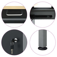 Banco da Lavoro Nero 160x60x85 cm in Acciaio cod mxl 52970