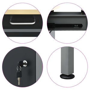 Banco da Lavoro Nero 160x60x85 cm in Acciaio 145348