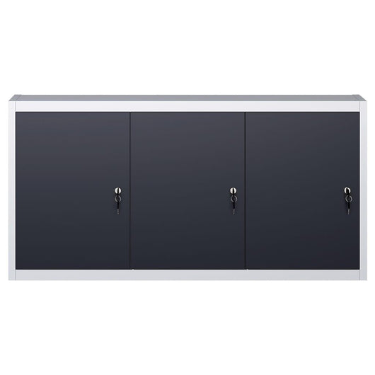 Armadietto per attrezzi da parete, organizer per attrezzi, per officina, stile industriale, 120 cm, metallo grigio e nero 02_0003806