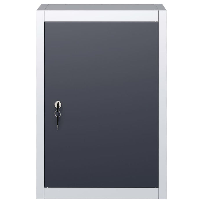 Armadio a Parete Stile Industriale in Metallo Grigio Nero 145354