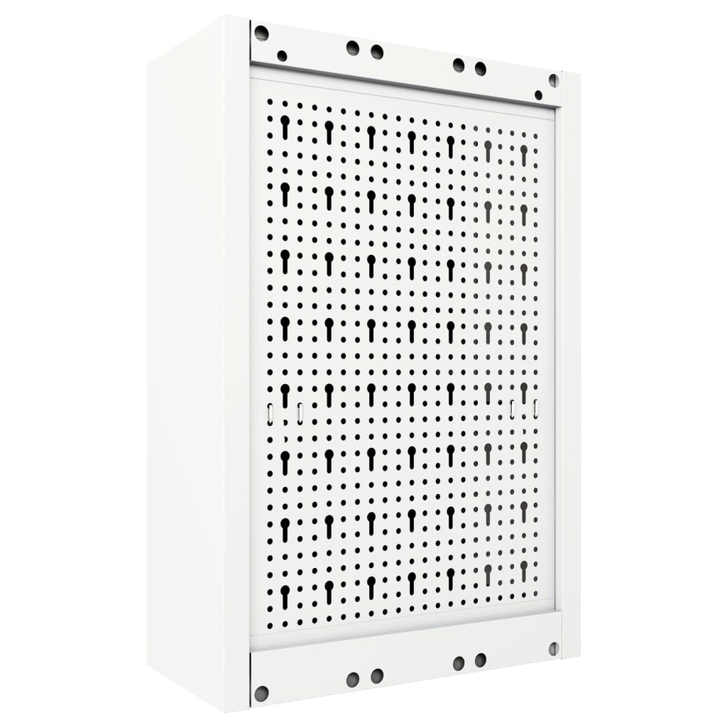 Armadio a Parete Stile Industriale in Metallo Grigio Nero 145354