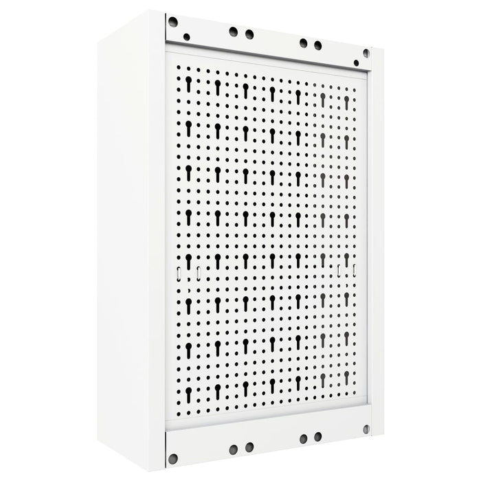 Armadio a Parete Stile Industriale in Metallo Grigio Nero 145354