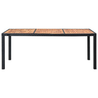 Set da Pranzo da Giardino 9 pz in Polyrattan e Acacia Nero 48014