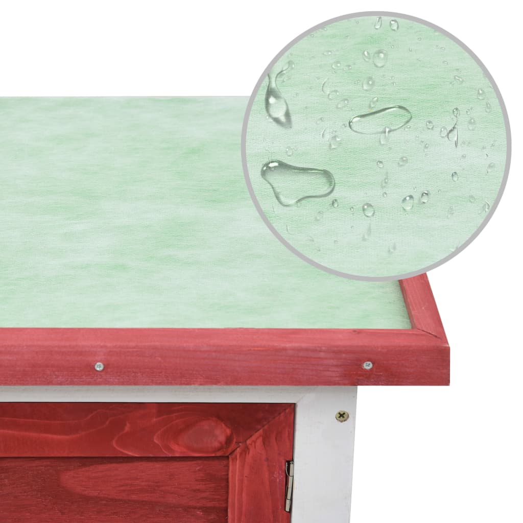 Conigliera per Esterni con Piano Singolo Rossa in Legno cod mxl 48401