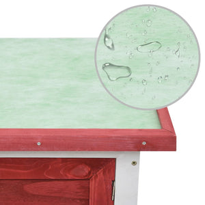 Conigliera per Esterni con Piano Singolo Rossa in Legno cod mxl 48401