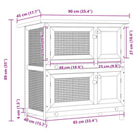 Conigliera per Esterni con 4 Porte Rosso in Legno 170836
