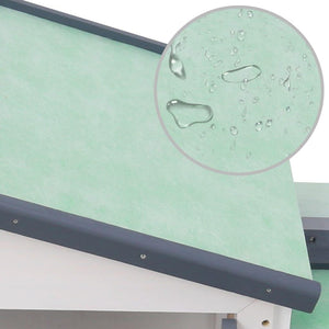 Gabbia da esterno grande 145 x 45 x 85 cm legno grigio e bianco 02_0000604