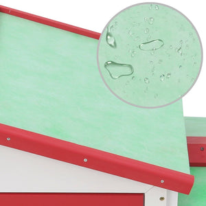 Conigliera per Esterni Grande Rossa e Bianca 145x45x85cm Legno cod mxl 50549