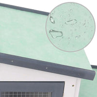 Conigliera per Esterni Grande Grigia e Bianca 201x45x85cm in Legno 170843