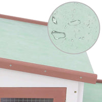 Conigliera per Esterni Grande Marrone Bianca 204x45x85cm Legno cod mxl 52993