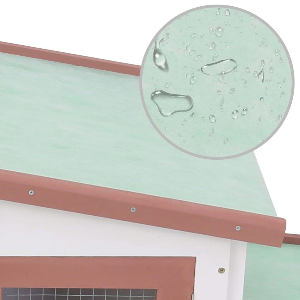 Gabbia da esterno grande 204 x 45 x 85 cm legno marrone e bianco 02_0000607