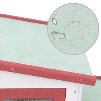 Gabbia da esterno grande 204 x 45 x 85 cm legno rosso e bianco 02_0000609