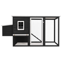 Pollaio all'Aperto con 1 Casetta di Cova Grigio in Legno 170846