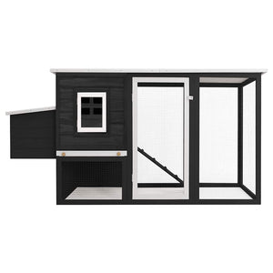 Pollaio all'Aperto con 1 Casetta di Cova Grigio in Legno 170846