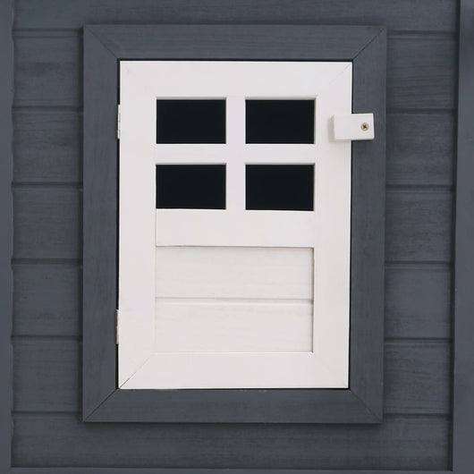 Pollaio da esterno con 1 cassetta nido 202 x 75 x 98 cm legno grigio 02_0001698