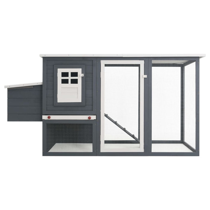 Pollaio da esterno con 1 cassetta nido 202 x 75 x 98 cm legno grigio 02_0001698