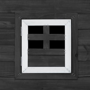 Pollaio all'Aperto con 1 Casetta di Cova Grigio in Legno 170846