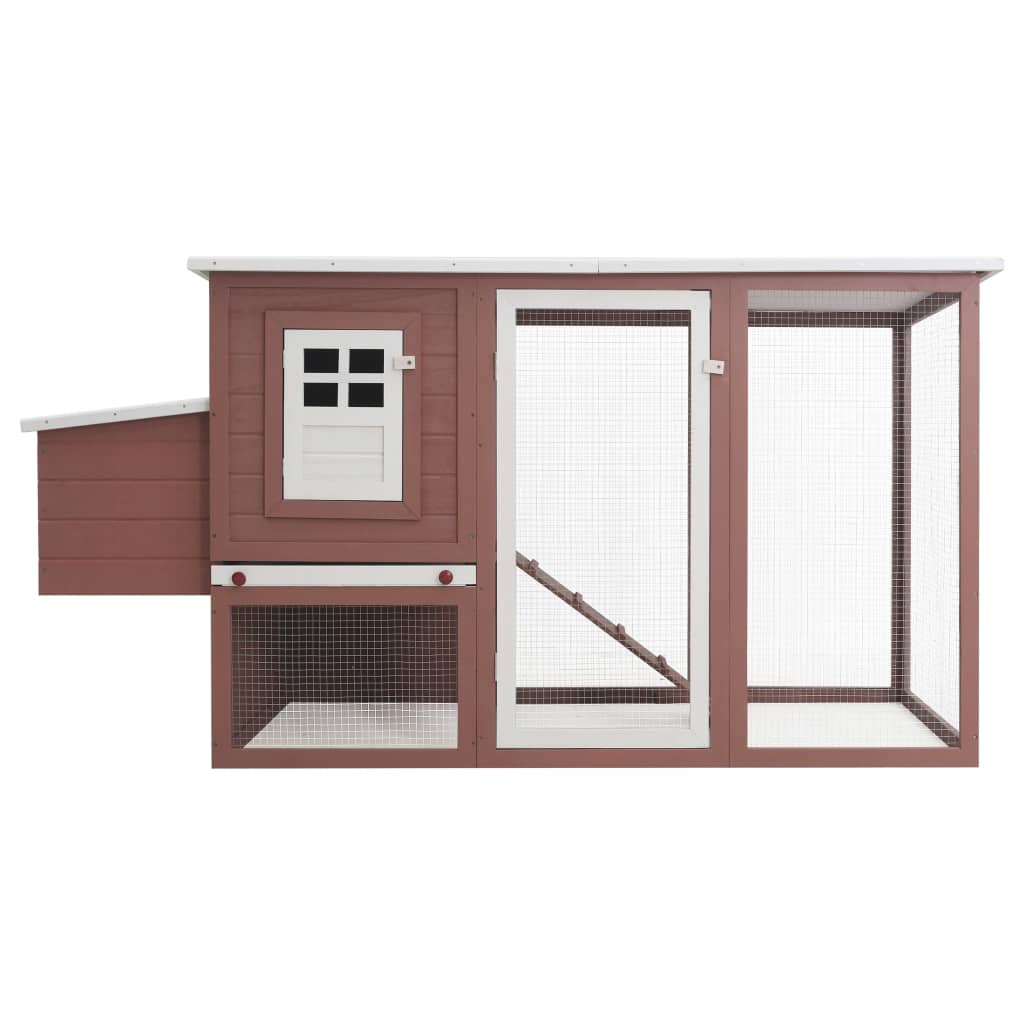Pollaio da esterno con 1 cassetta nido 202 x 75 x 98 cm legno marrone 02_0001699