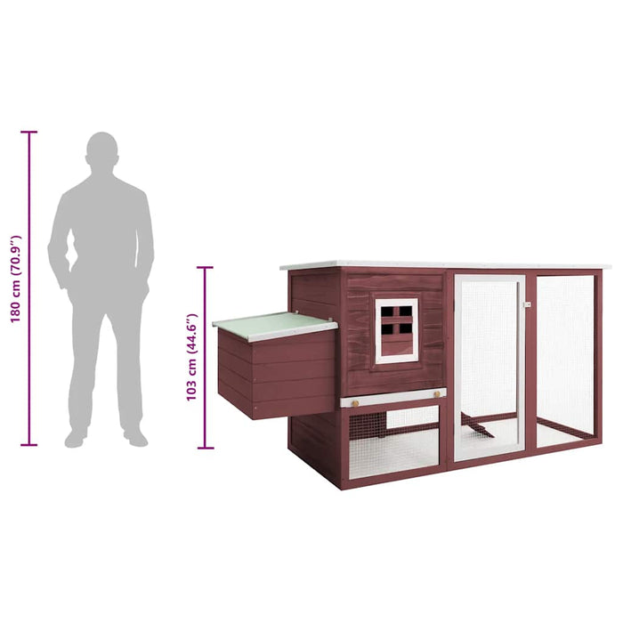 Pollaio all'Aperto con 1 Casetta di Cova Marrone in Legno 170847