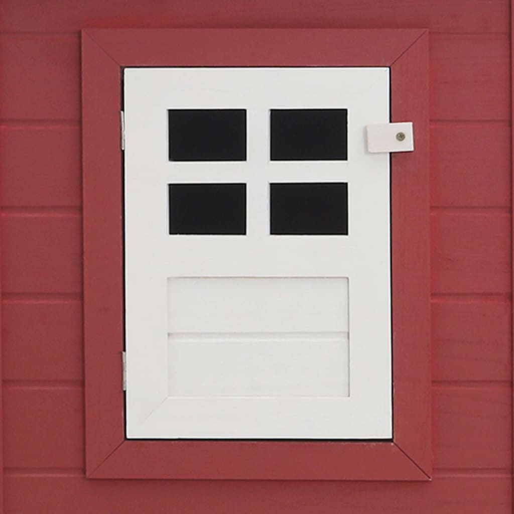 Pollaio da esterno con 1 cassetta nido 202 x 75 x 98 cm legno rosso 02_0001700