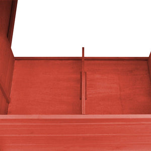 Pollaio all'Aperto con 1 Casetta di Cova in Legno Rosso 170848