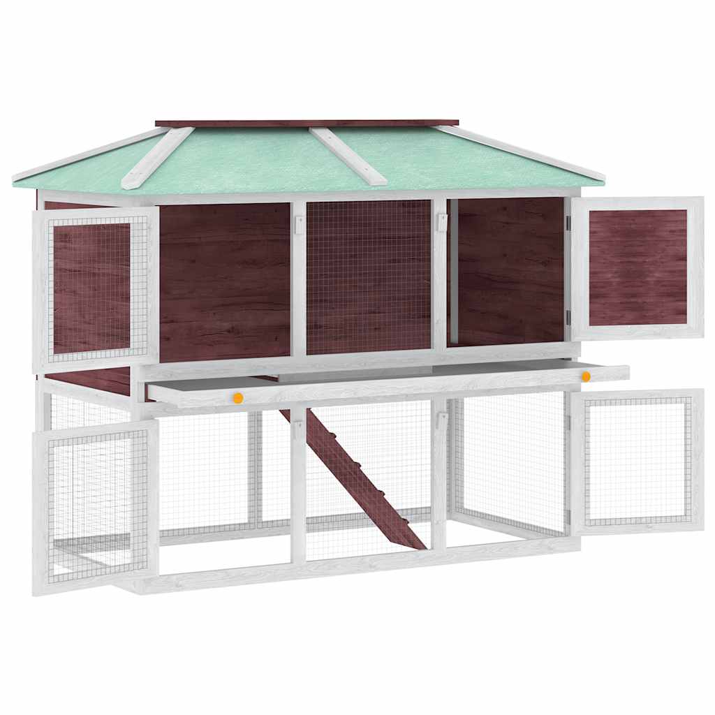 Conigliera a Due Piani Marrone in Legno 170850