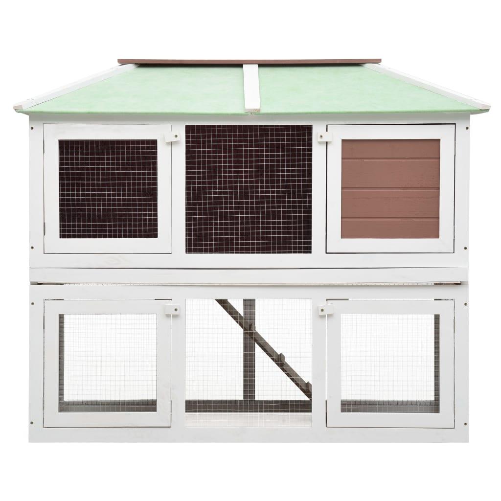 Gabbia doppia 130 x 68 x 105 cm per animali in legno marrone 02_0000573