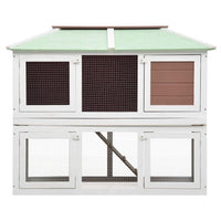 Gabbia doppia 130 x 68 x 105 cm per animali in legno marrone 02_0000573