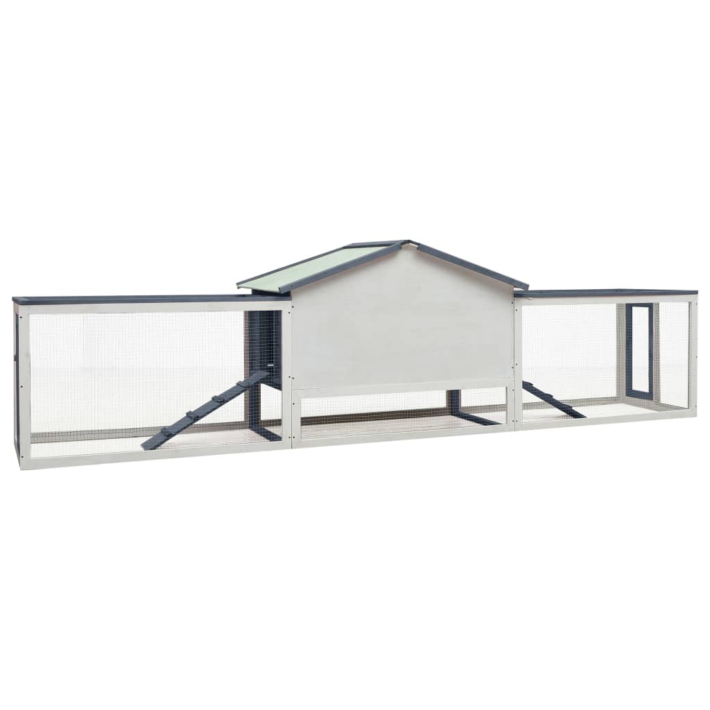 Conigliera Grigia 310x70x87cm in Legno Massello di Pino e Abete 170858