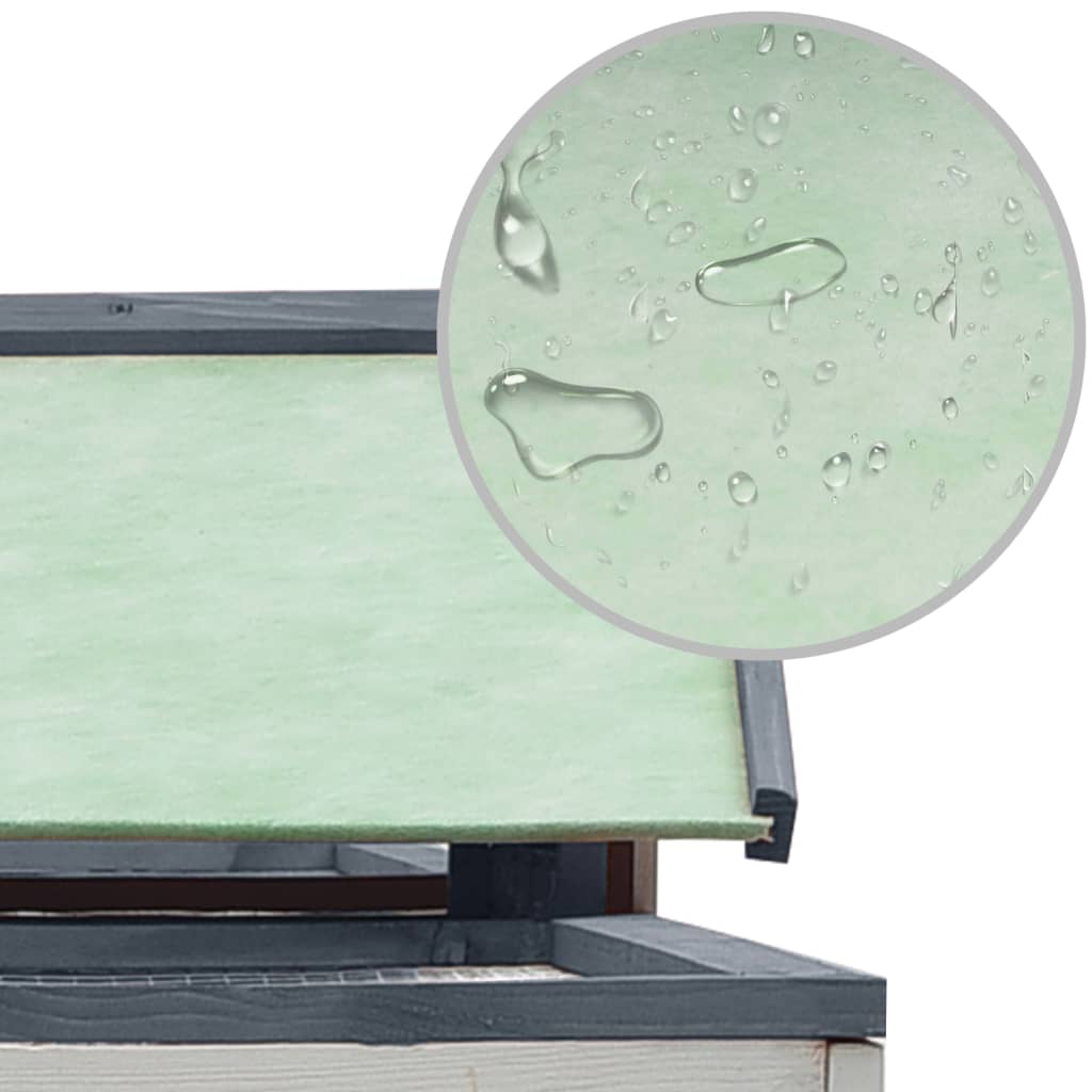 Conigliera Grigia 310x70x87cm in Legno Massello di Pino e Abete 170858